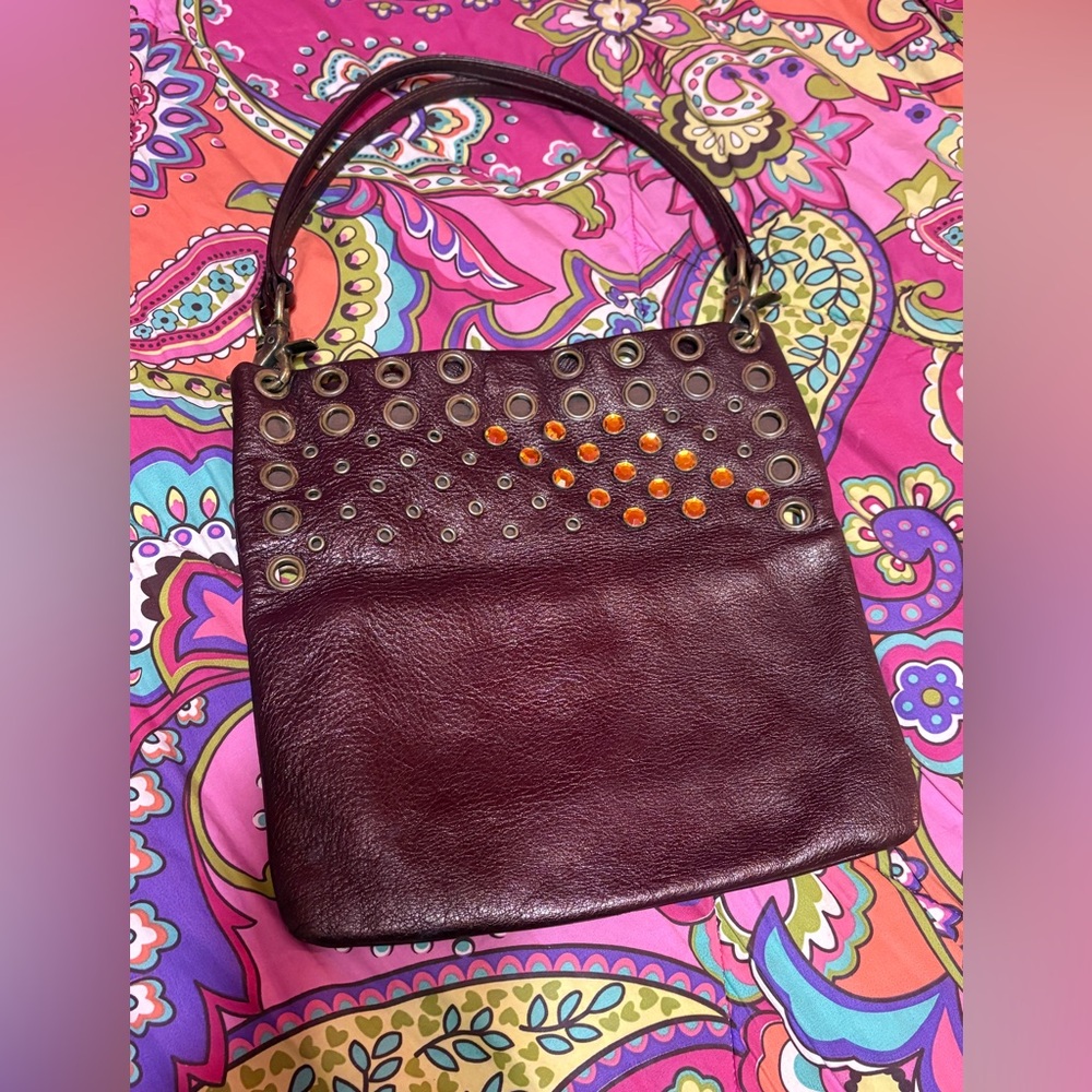 HOBO International Burgundy Leather Convertible Bag
